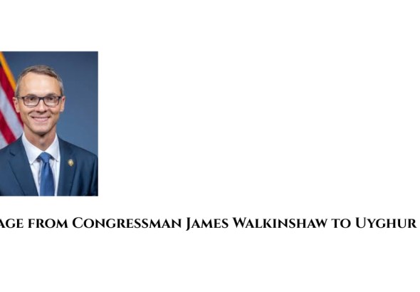Message from Congressman James Walkinshaw to the Uyghur Post